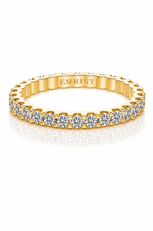 Hèra 14k Gold Crushed Ice Eternity Ring