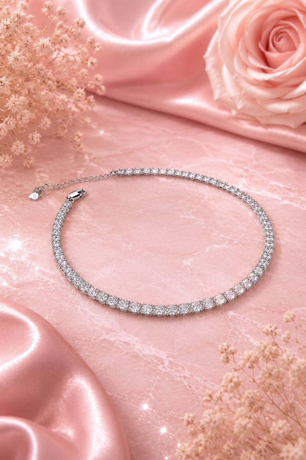 Héra S925 Silver Crushed Ice Tennis Necklace