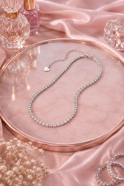 Héra S925 Silver Crushed Ice Tennis Necklace