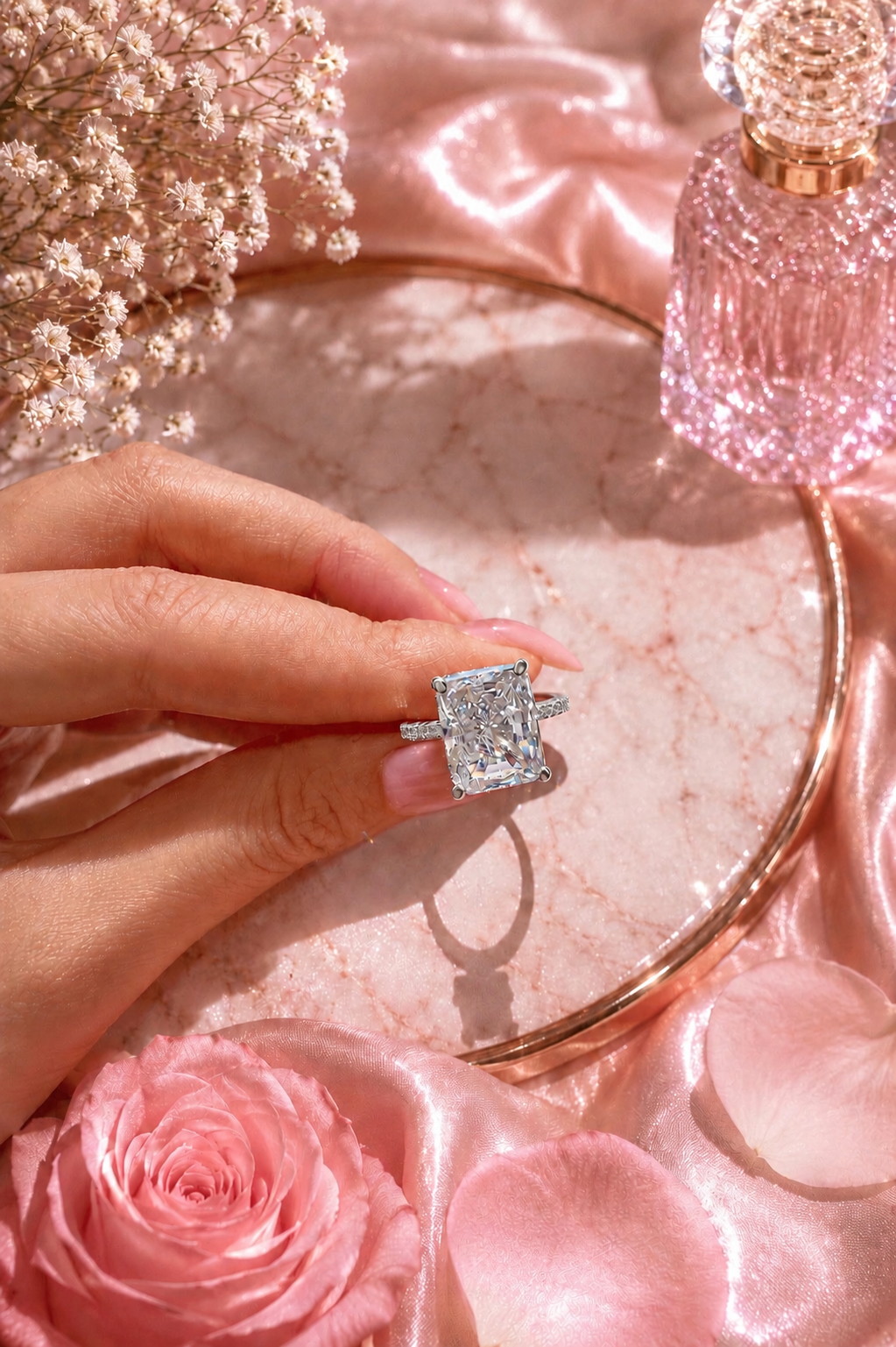 Isabèlle Célestial S925 Silver Crushed Ice Radiant Cut Ring