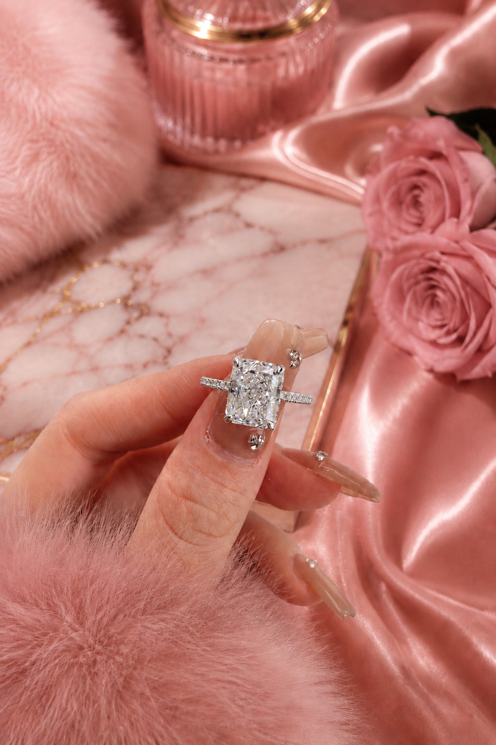 Isabèlle Célestial S925 Silver Crushed Ice Radiant Cut Ring