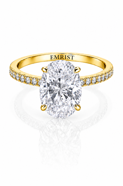 Odessa 14k Gold Hidden Halo Oval Ring