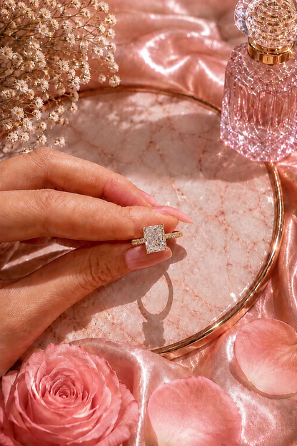 Isabèlle Célestial 14k Gold Crushed Ice Radiant Cut Ring