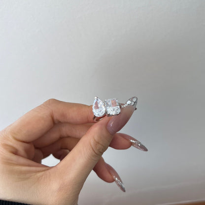 Celestíal Crushed Ice Two Stone Ring